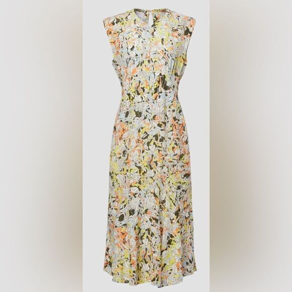 Equipment Nadia Sleeveless Floral-Print Midi Silk Dress...